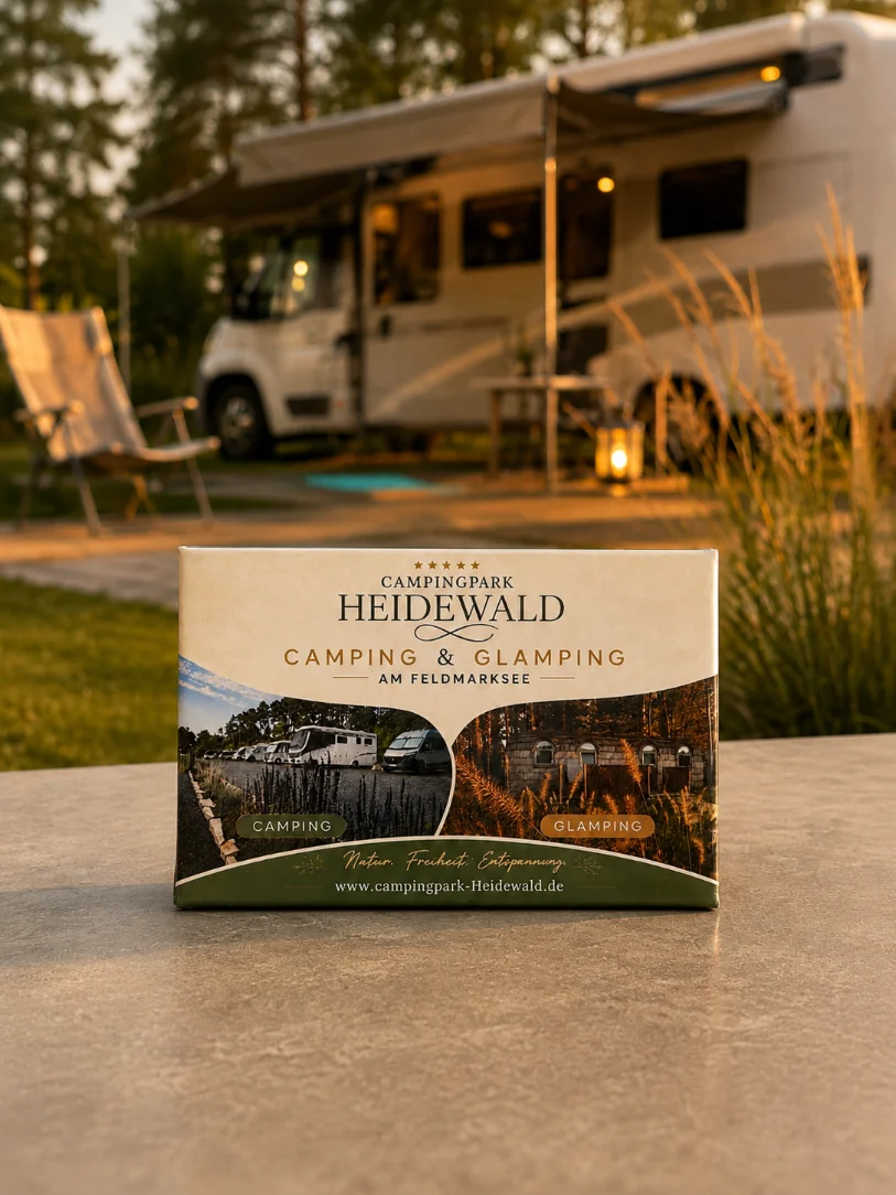 Beispiel-Magnet mit individuellem Fotodruck – Campingpark Heidewald